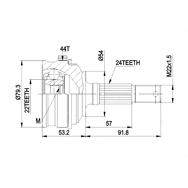 PATRON PCV1159 (4341087103 / 4341087104 / 4341087113) шрус наружн к-кт 24x54x22 daihatsu: applause I 89-97