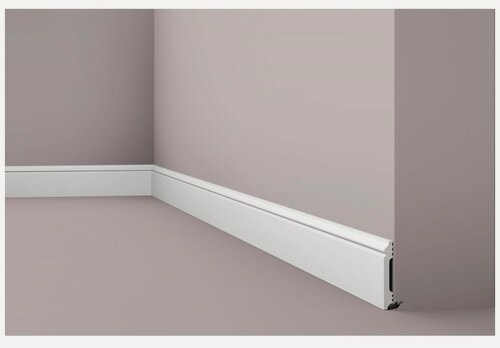 Изображение товара Плинтус NMC Wallstyl FL1, дюрополимер, под покраску, 80x13x2000мм, с кабель-каналом, 1 шт