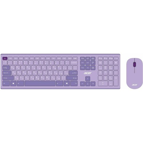фото Комплект (клавиатура+мышь) acer occ205, usb, беспроводной, фиолетовый [zl. accee.00d]