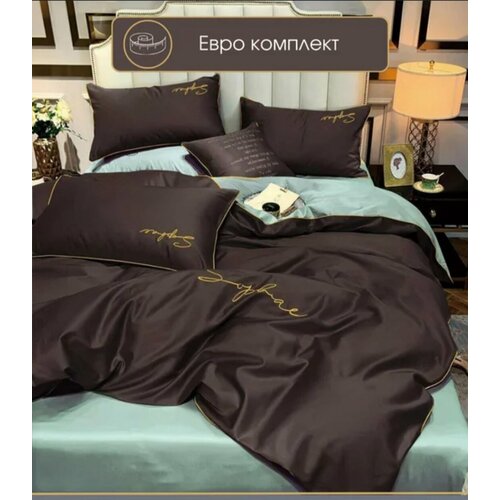 Постельное белье Жатка евро сатин хлопок 80 вискоза 20 наволочки 50x70 и 70x70 2940₽