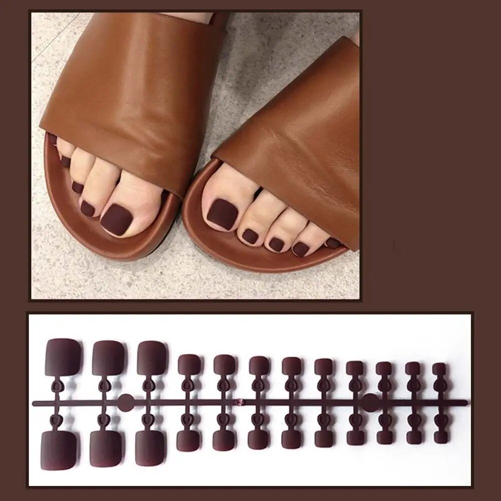 Ногти DIY Nail Art Tip Маникюр Матовые накладные ногти на ногах Однотонные ногти с нашивкой Полное покрытие Накладные ногти Матовые накладные ногти на ногах, Y14-B1