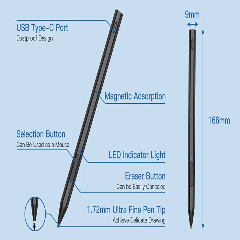 Стилус HP Rechargeable MPP 2.0 Tilt Pen, Bluetooth, Черный 3J122AA - фото №6