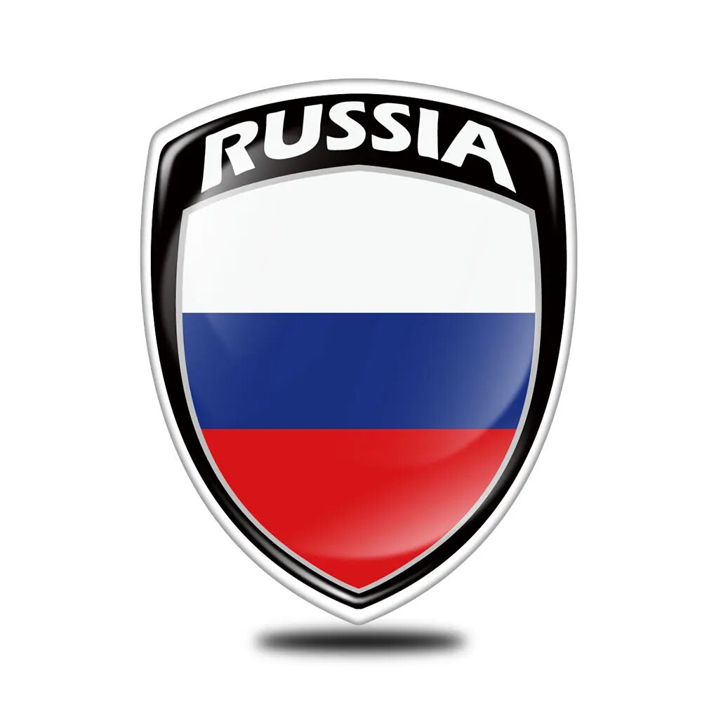Наклейка на авто Россия, 5x4 см, светоотражающая