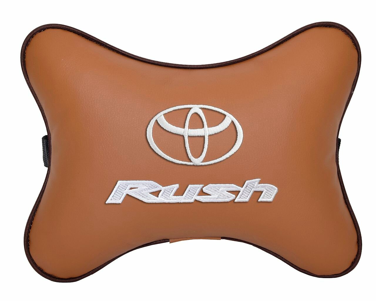 Подушка на подголовник автомобильная рыжая экокожа TOYOTA Rush
