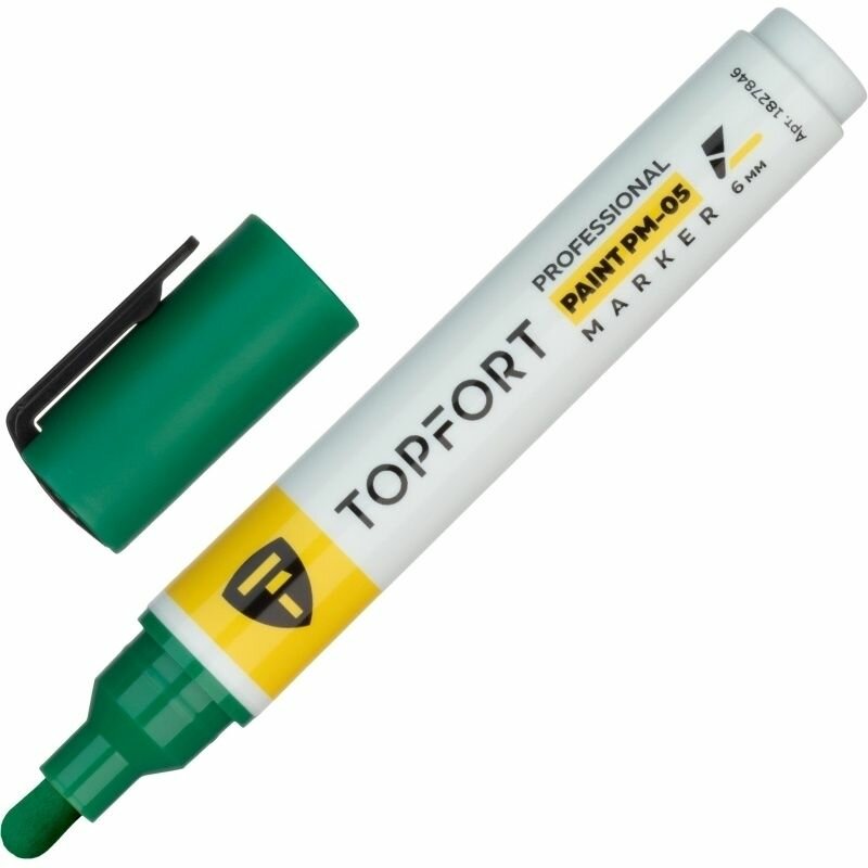 Маркер Topfort "Paint", лаковый, 6 мм, зеленый (ZP1800)