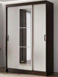 Шкаф-купе Оптимус/ Бруно6/ Тайм ЛДСП венге/сосна лоредо с зеркалом полками штангой для дома 1310х2000х504 мебельный РАЙ