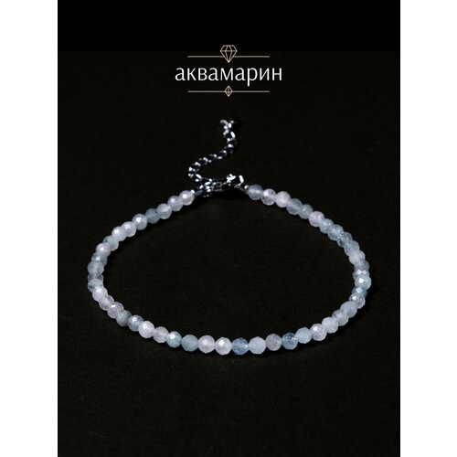 фото Браслет на ногу brandlove, длина 21 см, 1 шт., голубой, серебряный