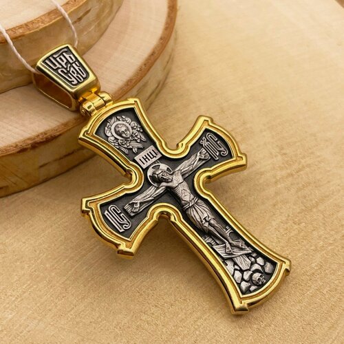 Изображение товара Крестик, серебро, 925 проба, чернение, золочение, оксидирование