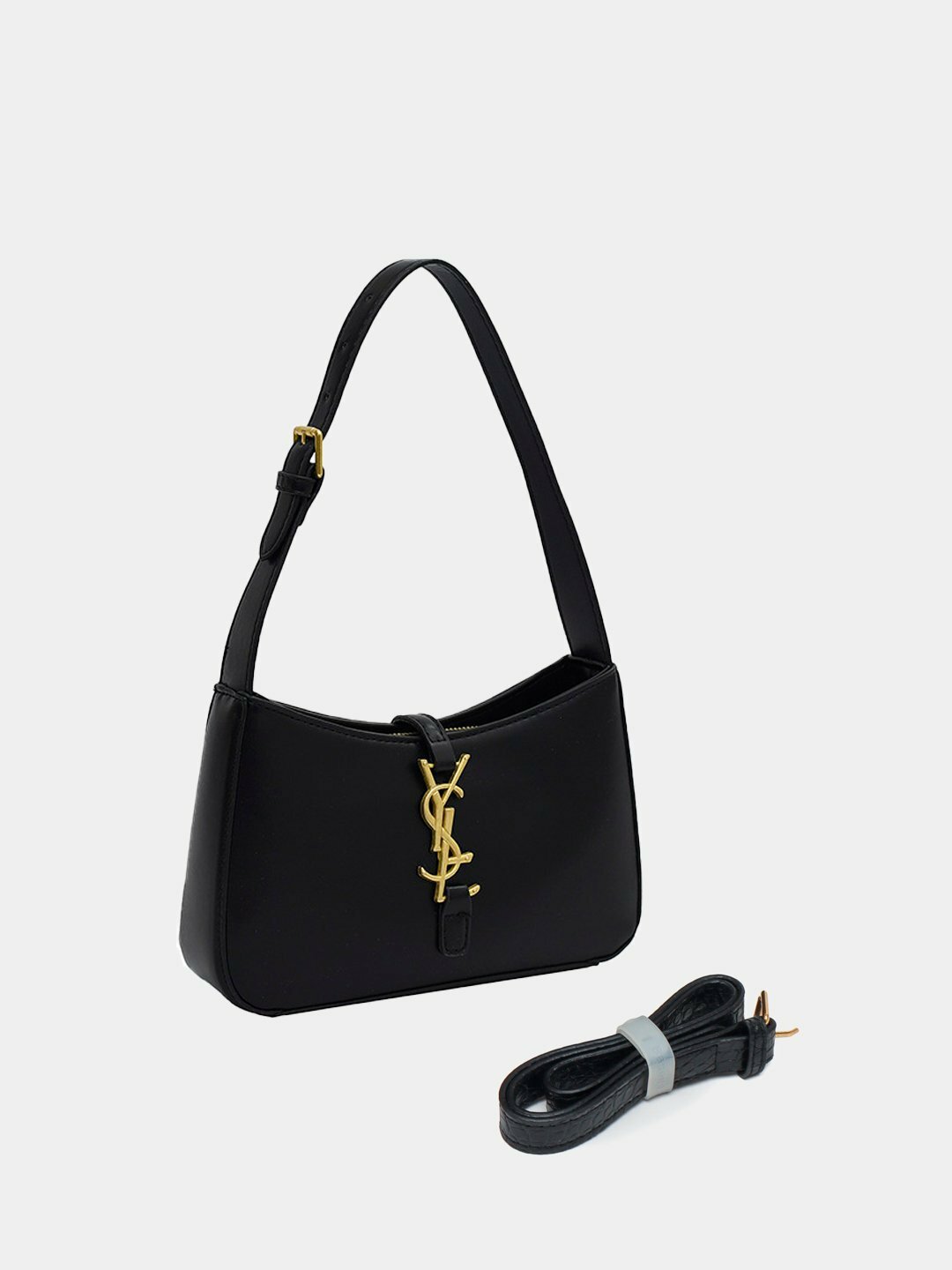Сумка  MIN YSL-Style Red Edition, фактура гладкая, черный