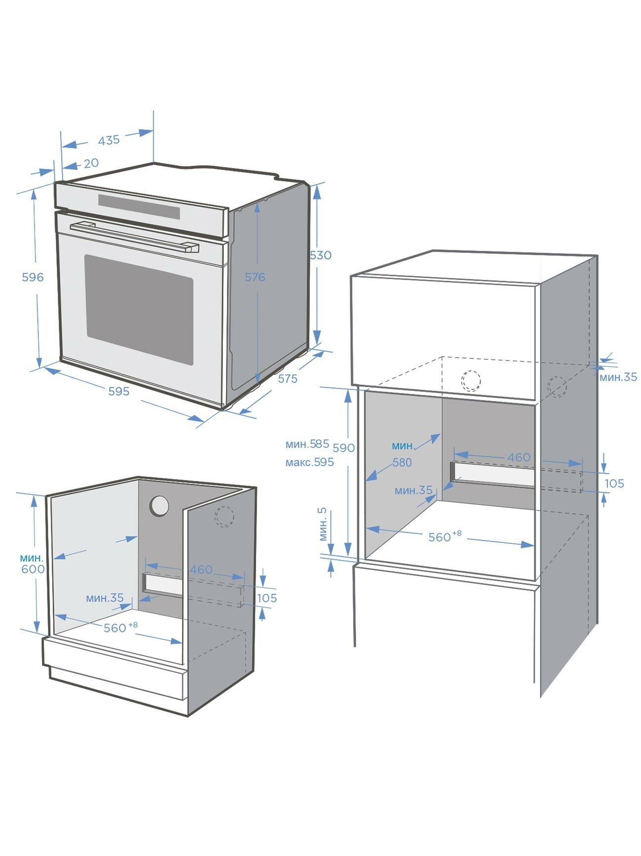 Электрический духовой шкаф Midea MO57105GB — фото 1