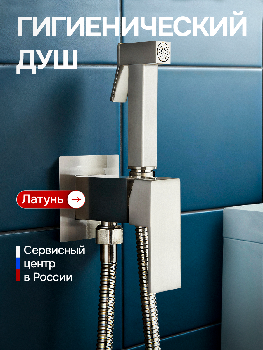 Гигиенический душ со смесителем скрытого монтажа цвет никель