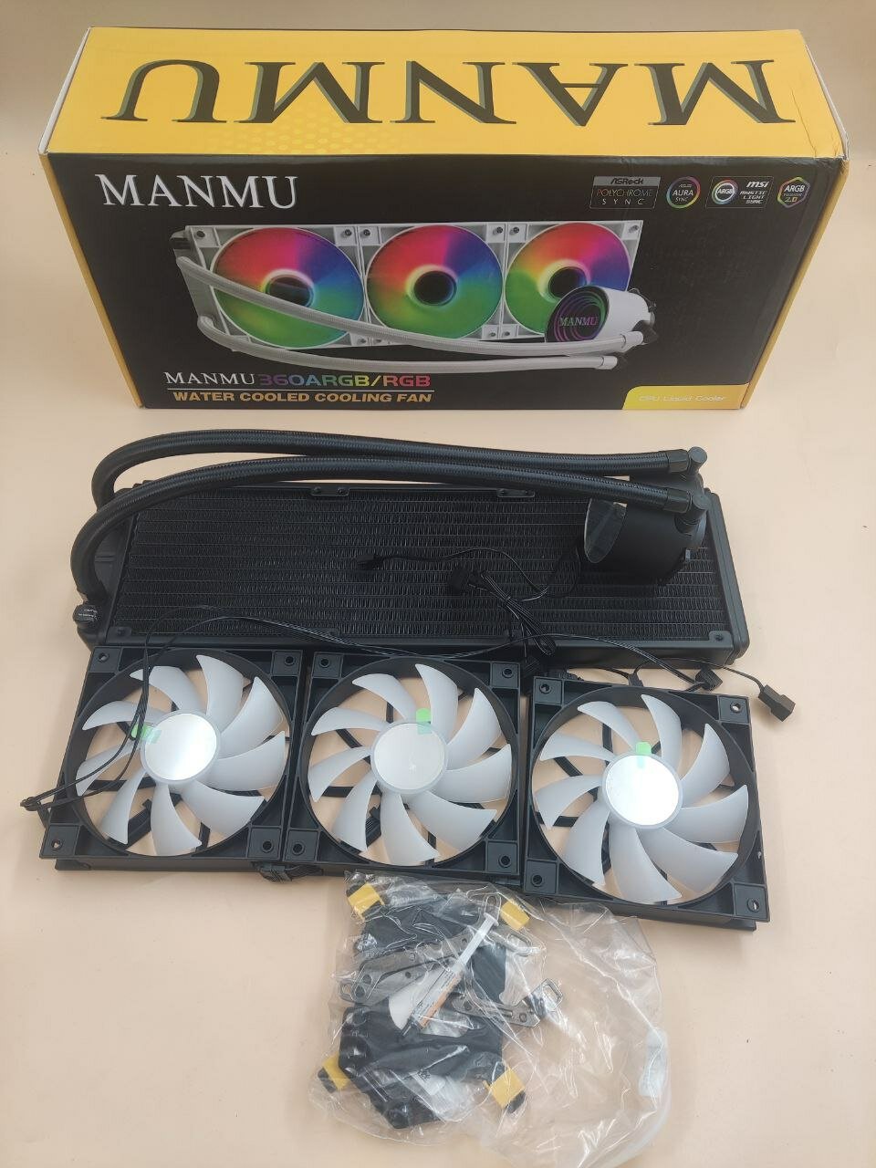 MANMU 360 ARGB жидкостная система охлаждения, с тремя вентиляторами