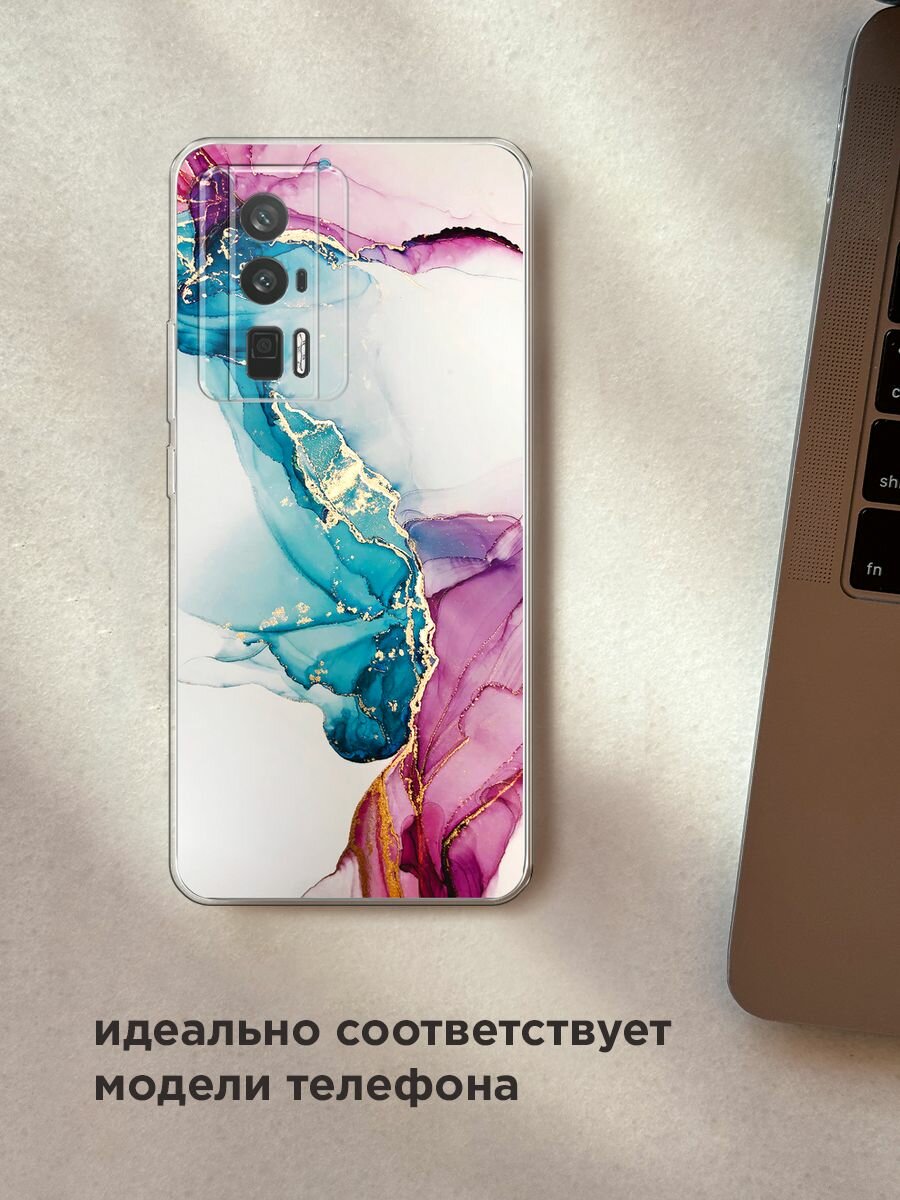 Чехол на Xiaomi Redmi K60/Poco F5 Pro / Редми К60/Поко F5 Pro с принтом "Розовые разводы рисунок" — фото 1