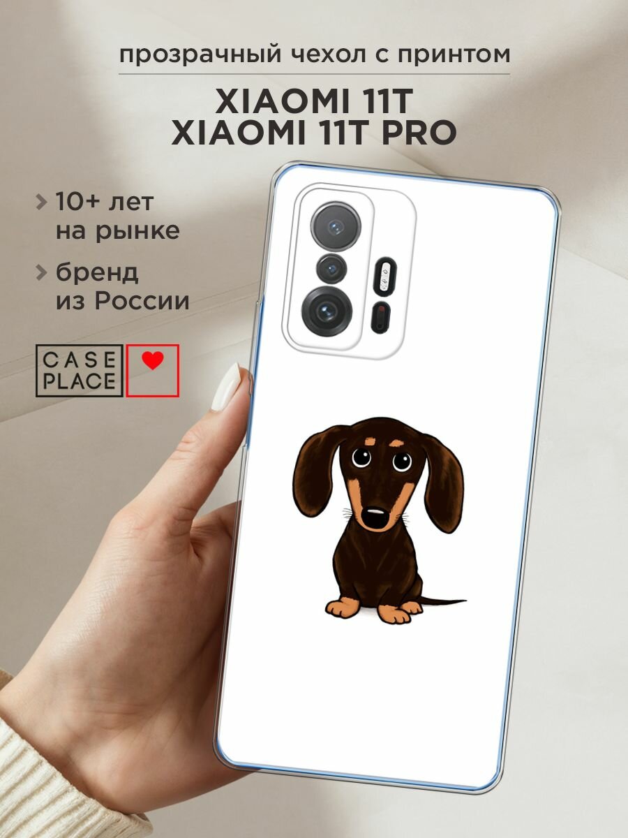 Чехол на Xiaomi Mi 11T / Сяоми Ми 11T с принтом "Маленькая такса"