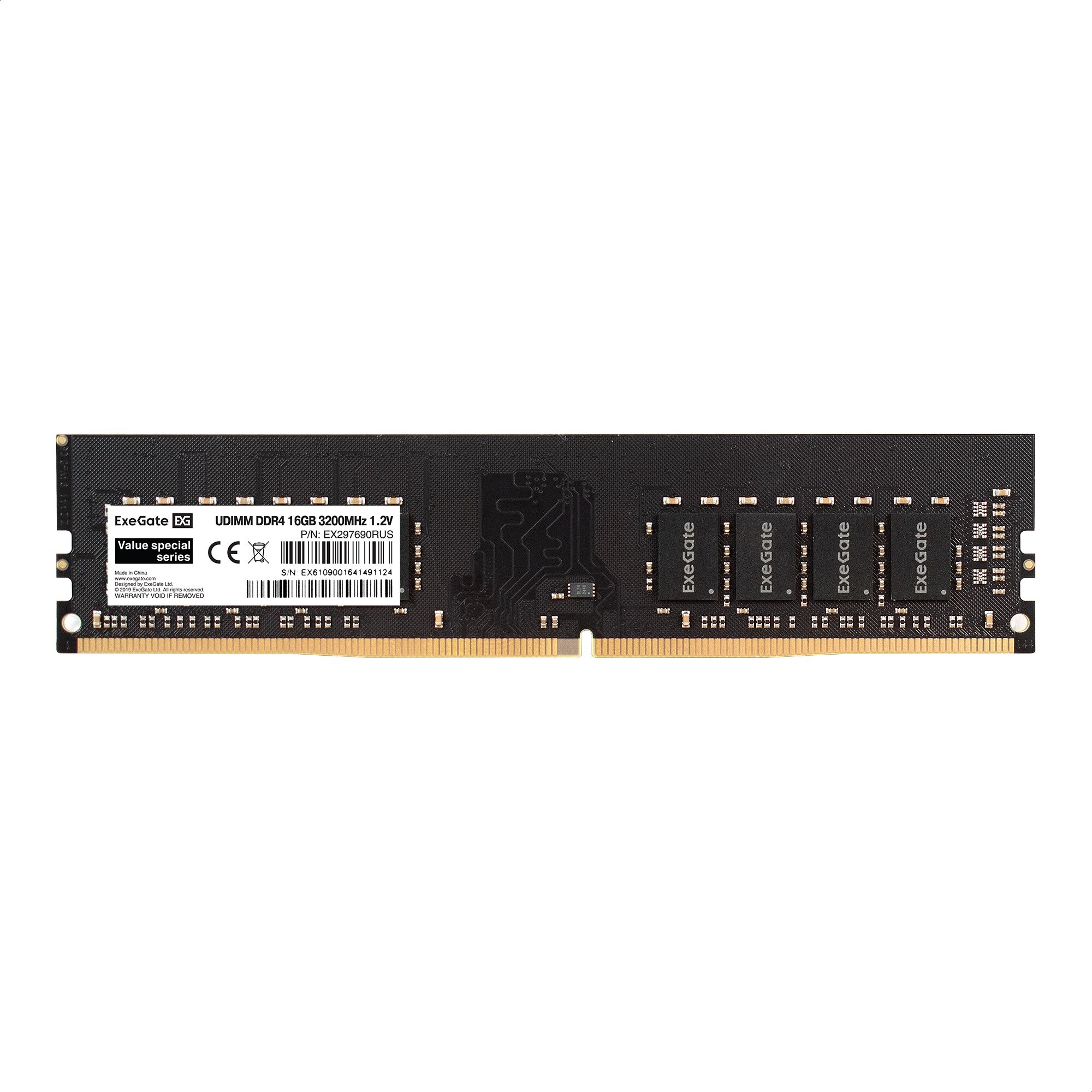 Модуль памяти ExeGate Value Special DIMM DDR4 16GB 3200MHz EX297690RUS