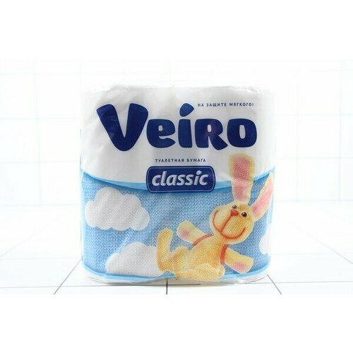 Бумага туалетная Veiro Classic белый, 2 слоя, 4 рулона 5С24