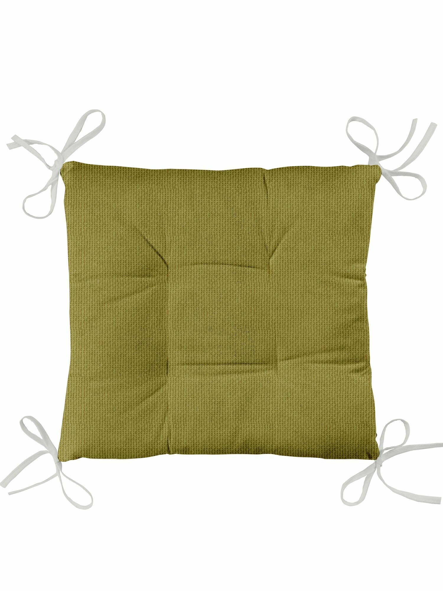 Подушка на стул плоская 40х40 "Унисон" рис 30004-21 Basic зеленый - фотография № 6
