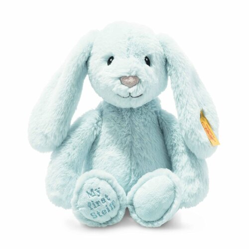 фото Мягкая игрушка steiff soft cuddly friends my first steiff hoppie rabbit blue (штайф мягкие приятные друзья мой первый кролик хоппи 26 см голубой)