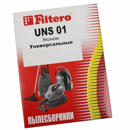 Мешки-пылесборники Filtero UNS 01 (2), универсальные, Эконом, бумажные, 2 штуки мешки пылесборники filtero uns 01 универсальные