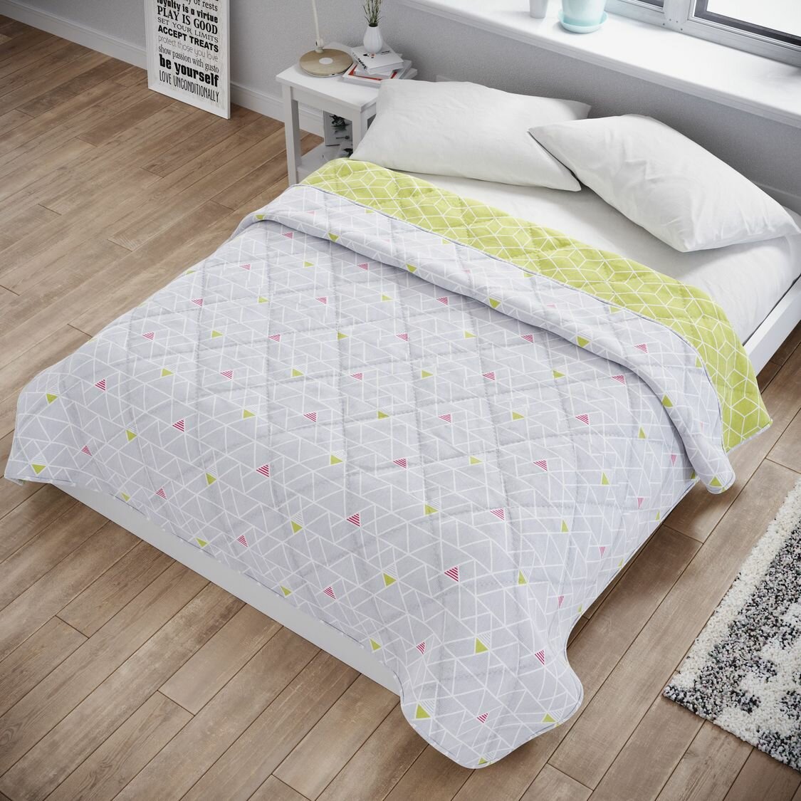 фото Покрывало стеганое для детей поплин рис.1057 Triangles,150х200 см
