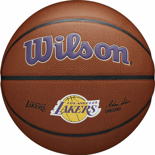 баскетбольный мяч wilson nba all team wtb1300xbnba р 7 черный Мяч баскетбольный WILSON NBA LA Lakers, р.7, арт. WTB3100XBLAL