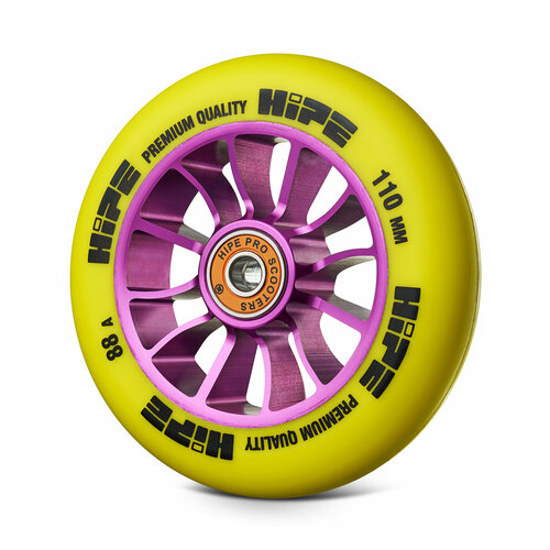 Колесо HIPE 01 110mm розовый желтый для трюкового самоката хомут hipe c 01 blue для трюкового самоката