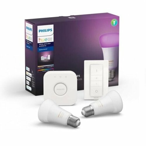 Умная лампа Philips Hue White And Color Ambiance E27 BT (929002216806) Starter Kit khind dimmer switch ds 1000