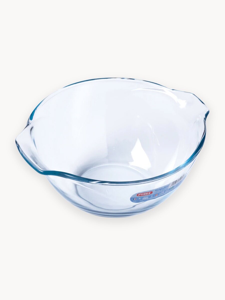 Стеклянная миска с двумя сливными носиками Pyrex Винтаж 2.7л