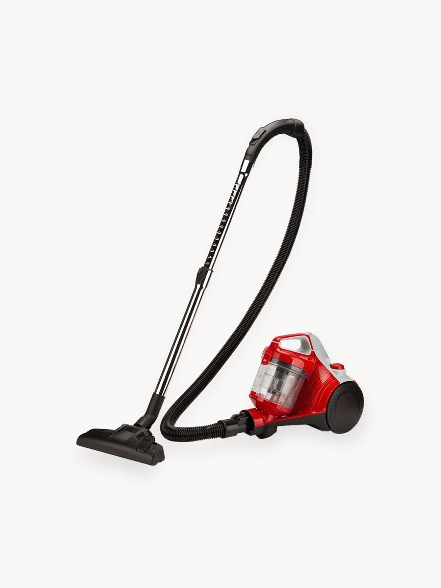 Пылесос для дома бытовой Midea VCS35B150K, 1600 Вт, контейнер 1.5 л, HEPA фильтр, горизонтальная парковка, красный