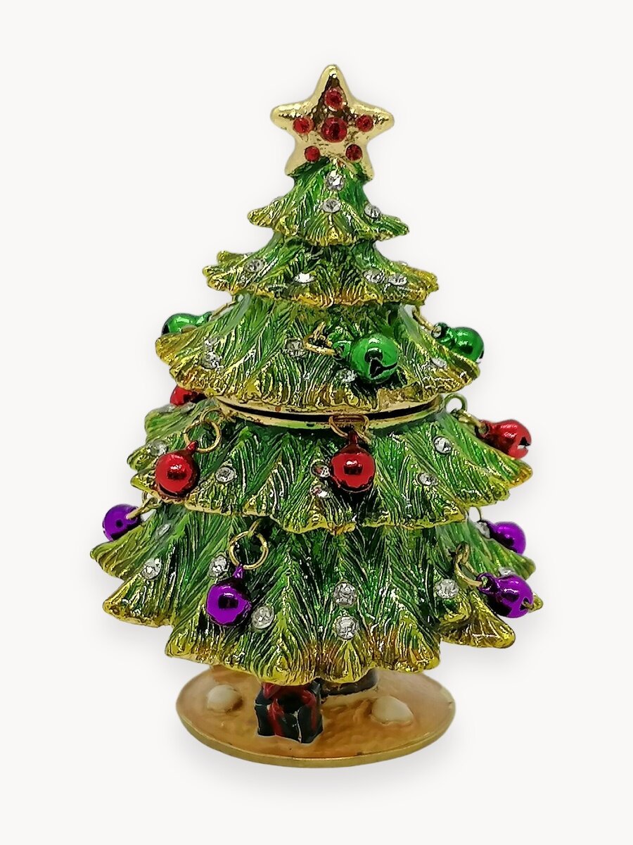 Шкатулка Фаберже "ёлка новогодняя малая, с шариками "