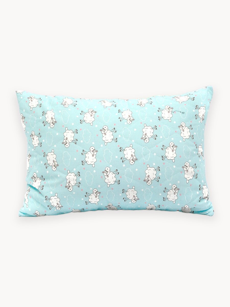 Подушка детская 40х60 - 1шт Galtex "Овечка" бирюзовый чехол хлопок