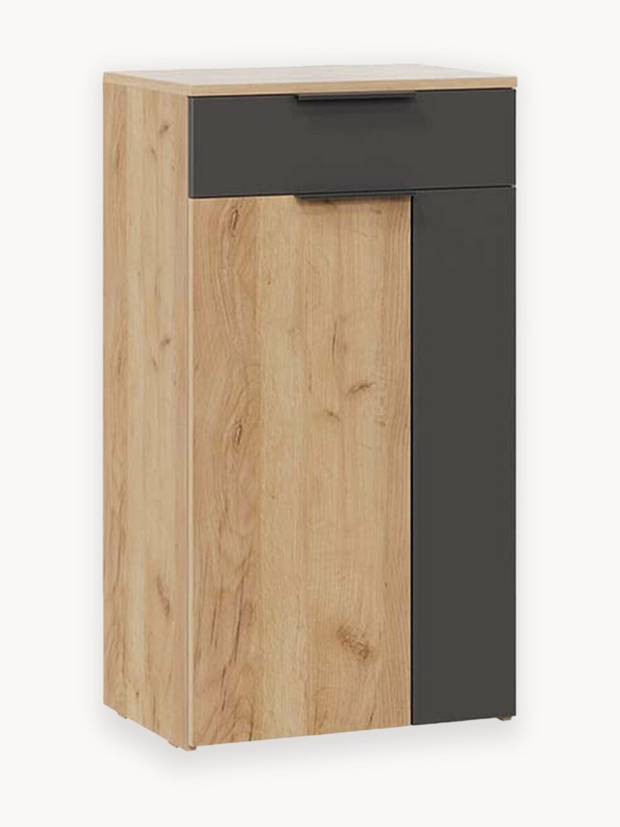 Тумба для обуви ТриЯ, "Асти", ЛДСП, дуб крафт золотой/серый, 51x36x95 см