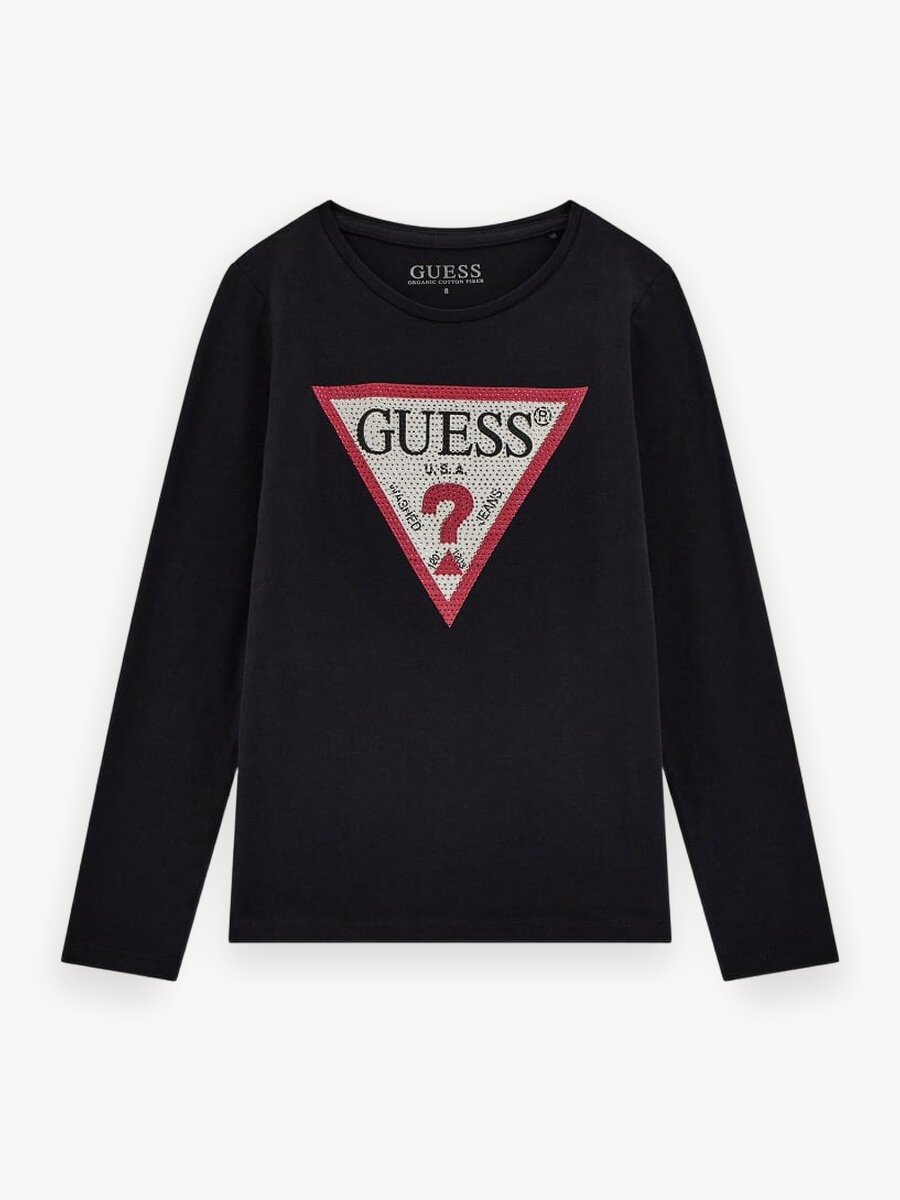 Лонгслив GUESS LS T-shirt, размер 7, черный