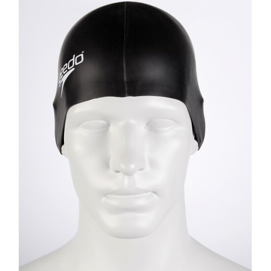 Шапочка для плавания Speedo силиконовая FLAT SILICONE CAP AU BLACK, размер 52-58, 8-709910001S0Y-0001