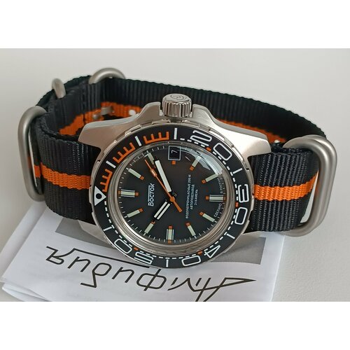 фото Наручные часы восток амфибия 2416/14055б, оранжевый, черный