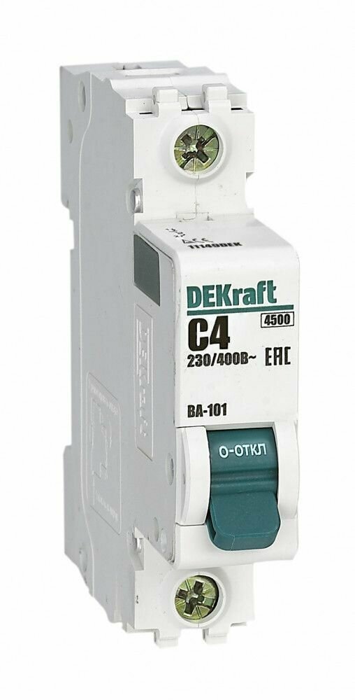 DEKRAFT Выключатель автоматический однополюсный 4А С ВА-101 4.5кА DEKraft (11149DEK)