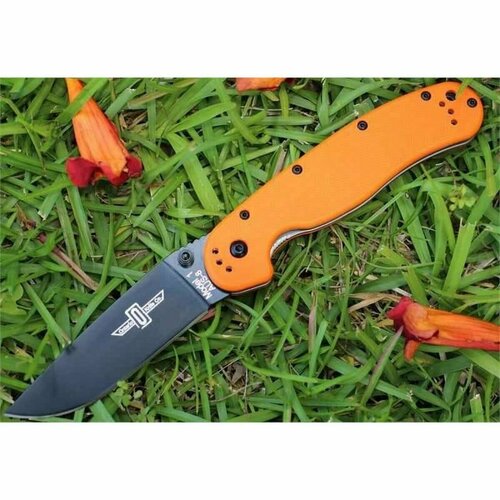 фото Нож складной ontario rat i folder black blade, orange handle