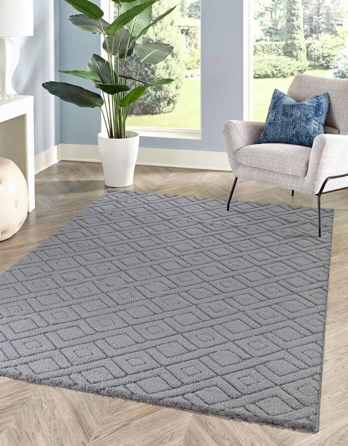 фото Ковер Sofia 0E426A L. Grey-L. Grey в гостиную в дом в зал в квартиру в комнату в спальню 0.8 x 1.5 м.