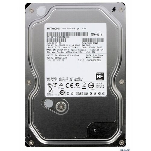 Жесткий диск Hitachi HDS721050DLE630 500Gb SATAIII 35 HDD 596000₽