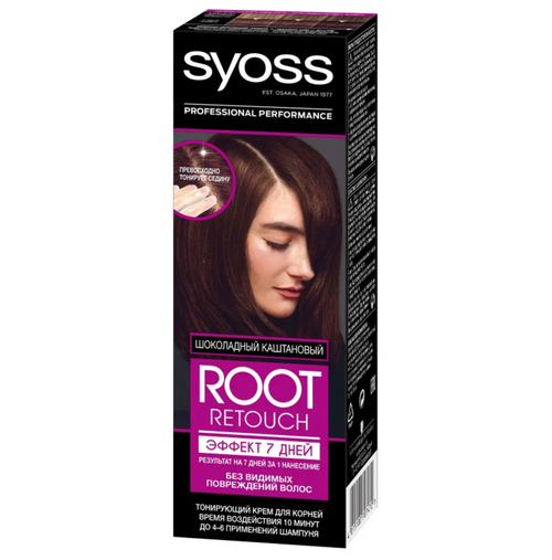Сьосс / Syoss Root Retouch - Крем-краска тонирующая для волос Шоколадный каштановый 60 мл