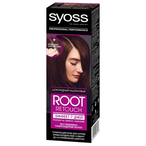 Сьосс / Syoss Root Retouch - Крем-краска тонирующая для волос Шоколадный каштановый 60 мл сьёсс крем retouch 7 day fix натуральный блонд 60 мл