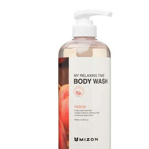 MIZON MY RELAXING TIME BODY WASH [PEACH] Гель для душа с экстрактом персика