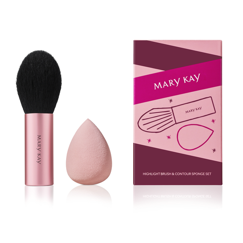 Набор из кисти для хайлайтера и спонжа для контуринга Mary Kay