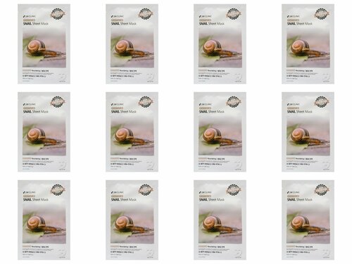 3W Clinic Маска тканевая Essential up snail sheet mask, 25 мл, 12 шт