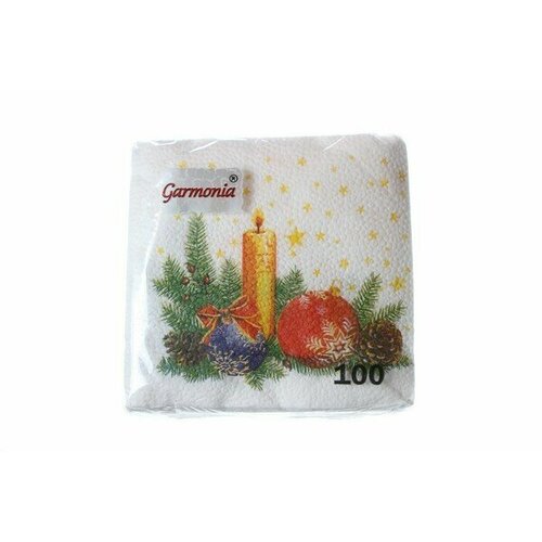 Салфетки бумажные 24х24 Гармония цвета 100 многоцветие НГ Свеча