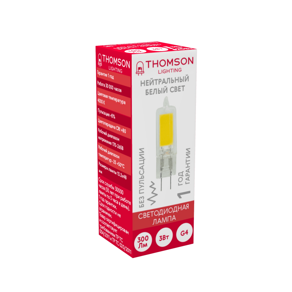 THOMSON LED G4 COB 3W 300Lm 4000K - фотография № 8