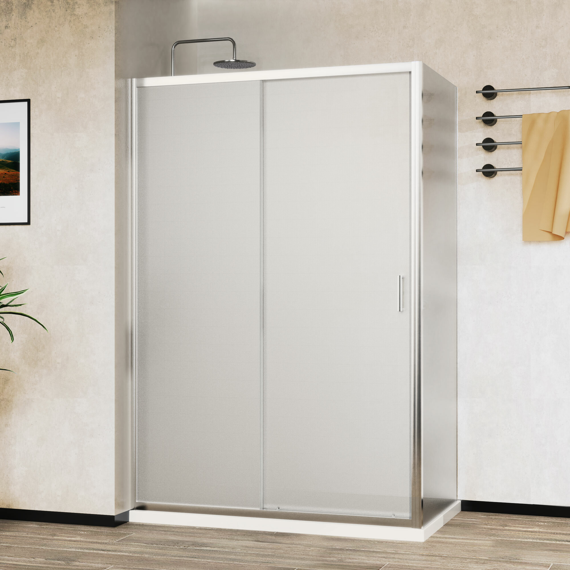 Душевой уголок Vincea City 1950x1200x900 (текстурное стекло) хром VSR-5CT9012MT