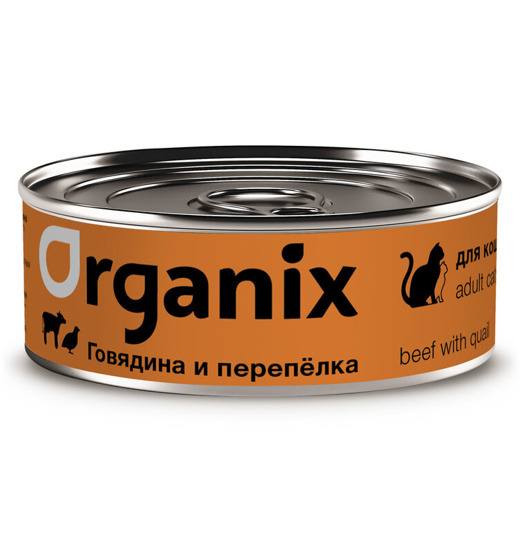 Organix Консервы для кошек говядина с перепелкой 0.1 кг