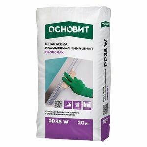 Шпаклевка полимерная финишная супербелая основит эконсилк PP38 W, 20 кг