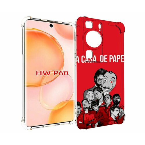 Чехол MyPads бумажный-дом-команда для Huawei P60 задняя-панель-накладка-бампер чехол mypads комикс бумажный дом для huawei p60 задняя панель накладка бампер